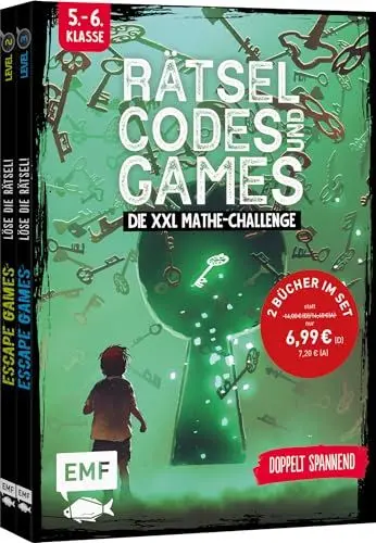 Produktbild: Rätsel, Codes und Games – Die XXL Mathe-Challenge für die 5. und 6. Klasse: Doppelt spannend: 2 Rätselbücher im Bundle