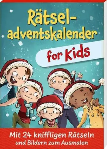 Produktbild: Rätseladventskalender for Kids: Mit 24 kniffligen Rätseln und Bildern zum Ausmalen