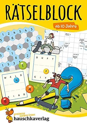 Produktbild: Rätselblock ab 10 Jahre - Band 1: Bunter Rätselspaß für Kinder - Kreuzworträtsel, Sudoku, Labyrinth, Konzentrationstraining und logisches Denken (Rätselbücher, Band 635)
