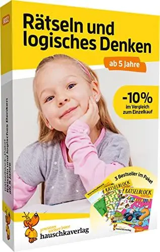Produktbild: Rätselblock-Paket ab 5 Jahre - Rätseln und logisches Denken: 3 bunte Rätselbücher mit Förderung die Freude macht (Übungshefte-Pakete für Kindergarten und Vorschule, Band 8002)