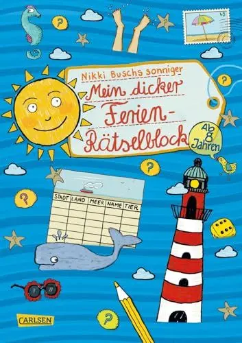 Produktbild: Rätselspaß Grundschule: Mein dicker Ferien-Rätselblock: Für Jungen und Mädchen ab 8 Jahren mit Ausmalbildern, Worträtseln, Rechenaufgaben, Suchbildern und Lernspielen