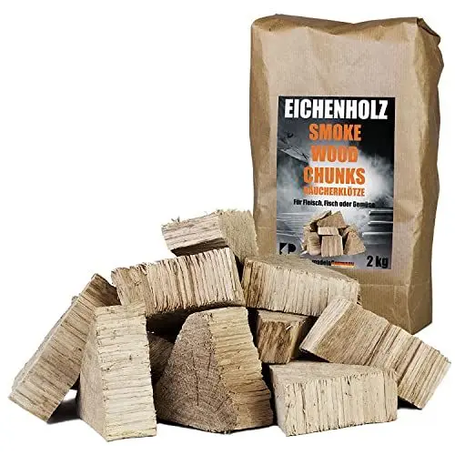 Produktbild: Räucherklötze Smoker Grill Chunks für BBQ Eiche Räuchern 2 kg XXXL Räucherofen Wood Grillen Smoken Zubehör Smoke Raeuchern Feuerschale Chips Kingpower