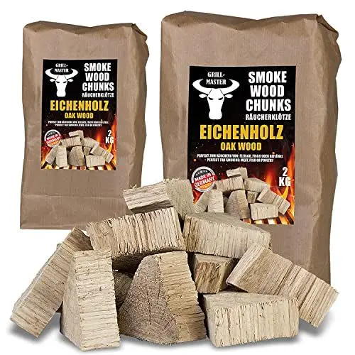 Produktbild: Räucherklötze Smoker Grill Chunks für BBQ Eiche Räuchern 4 kg XXXXL Räucherofen Wood Grillen Smoken Zubehör Smoke Raeuchern Feuerschale Chips Grillmaster