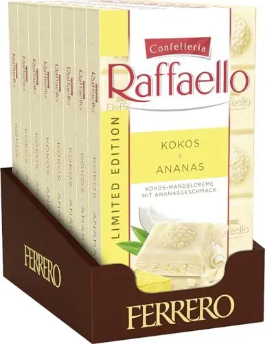 Produktbild: Raffaello Kokos Ananas Tafel Limited Edition - Vorratspack mit 8 Tafeln zu je 90g