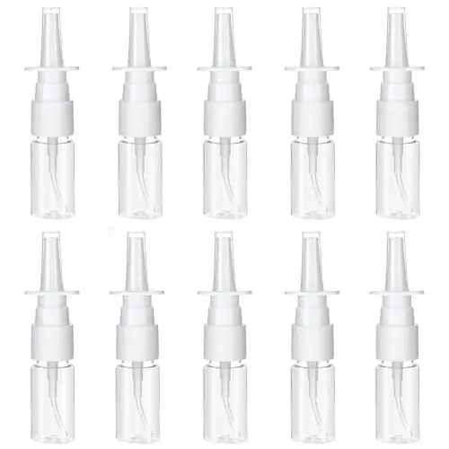 Produktbild: RAFIYU 10 Stück Nasenspray Flasche Leer, 10 ml Kunststoff Nachfüllbare Zerstäuber, Sprühflasche Kleine, Wiederverwendbar Fein Sprühflaschen, Transparent Nasensprayflasche