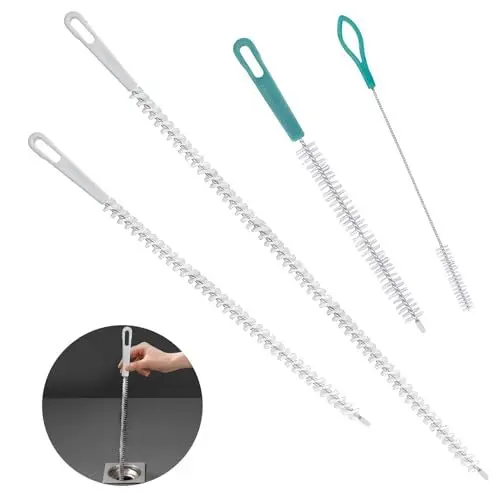 Produktbild: RAFIYU 4 Stück Reinigungsbürste Set für Abwasserkanäle, Flexible Abflussbürste Haare Entferner Drain Reinigungsbürste für Badezimmer,Küchen（20,21,45,70cm Vier Längen）