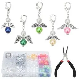 Produktbild: RAFIYU 60 Sets Schutzengel Schlüsselanhänger Anhänger, Gastgeschenke Hochzeit Little Angel, Schlüsselanhänger Engel Taufe Deko, Geburtstag Geschenk, Weihnachtsgeschenke Kleinigkeiten Set