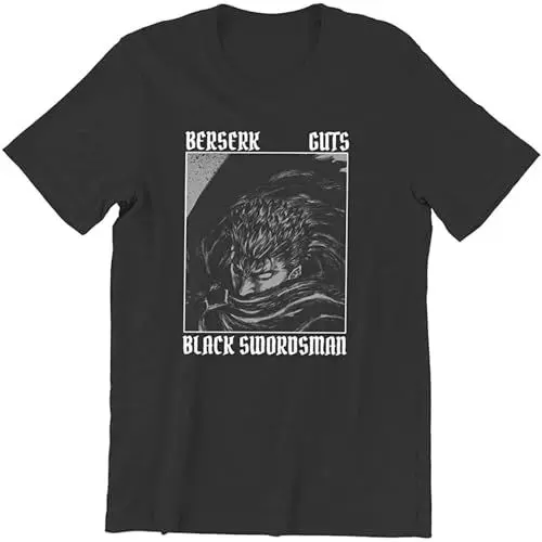 Produktbild: Rage Swordsman Berserk Guts Men Cotton T-Shirt Unisex Tee Black XL