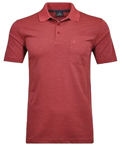 Produktbild: RAGMAN Herren Softknit-Polo fein gestreift Koralle-606, 6XL