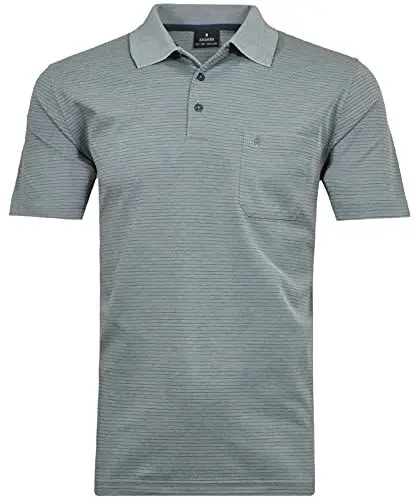 Produktbild: RAGMAN Herren Softknit-Polo fein gestreift Salbei-344, M