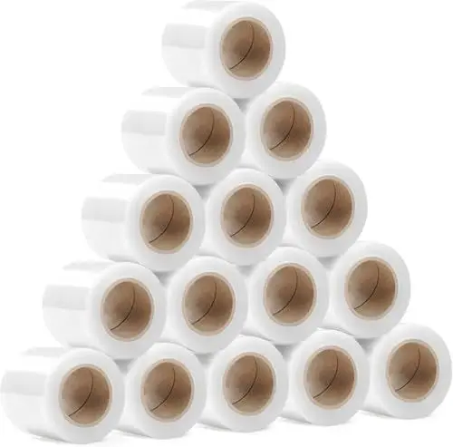 Produktbild: RAGO® Stretchfolie Set 15 Stück Mini Rollen 130m 15x210g I Transparent folie für möbel Stretch Folie 130m I Palettenfolie Handfolie Wickelfolie (38x31x8cm) 130m Länge