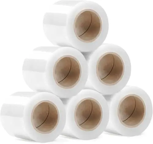 Produktbild: RAGO® Stretchfolie Set 6 Stück Mini Rollen 130m 6x210g I Transparent folie für möbel Stretch Folie 130m I Palettenfolie Handfolie Wickelfolie (23x21x8cm) 130m Länge