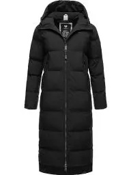 Produktbild: Ragwear Damen Wintermantel Warmer wasserdichter und atmungsaktiver Steppmantel extralang mit Kapuze Patrise Black Gr. L