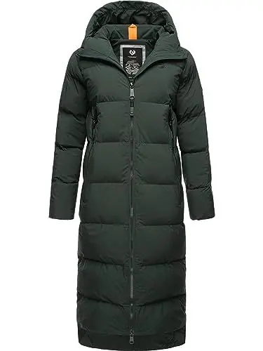 Produktbild: Ragwear Damen Wintermantel Warmer wasserdichter und atmungsaktiver Steppmantel extralang mit Kapuze Patrise Dark Green Gr. XXL
