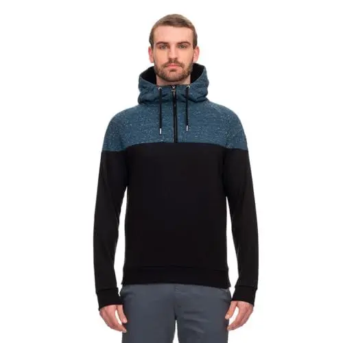 Produktbild: Ragwear Herren Sweatshirt Sweatpullover Hoodie Half Zip Deaan, Farbe:Mehrfarbig, Artikel:-5028 Petrol, Größe:M