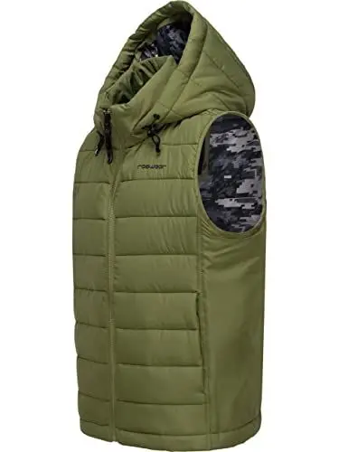 Produktbild: Ragwear Kinder Jungen Outdoor-Weste Kinder Steppweste mit Abnehmbarer Kapuze Vitek Oliv Gr. 140