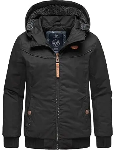 Produktbild: Ragwear Kinder Mädchen Winterjacke Outdoorjacke wasserdicht mit Abnehmbarer Kapuze Alja Black Gr. 140