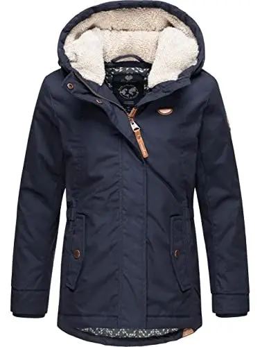Produktbild: Ragwear Kinder Mädchen Winterjacke Wintermantel Outdoorjacke mit Kapuze Elvina Navy Gr. 140