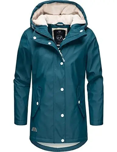 Produktbild: Ragwear Kinder Mädchen Wintermantel Regenjacke wasserdicht gefüttert mit Kapuze Marjanka Petrol Gr. 128