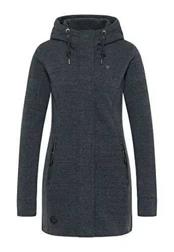 Produktbild: Ragwear Letty Damen Frauen Kapuzenjacke,Sweatjacke lang,Übergangs-Parka,Kapuze,Seitentaschen,Schwarz,S