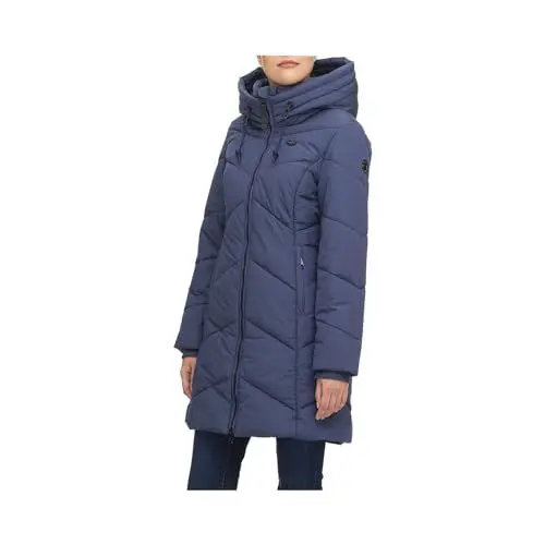Produktbild: Ragwear NOVISTA Damen Frauen Mantel,Parka,Steppmantel,lange Jacke,Stehkragen,wasserdicht,Blau,M