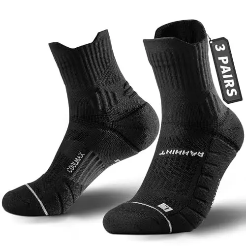 Produktbild: Rahhint Coolmax Wandersocken Sommer 3 Paar Quarter Anti-Blasen Atmungsaktiv Trekkingsocken Kurz Outdoor Laufsocken für Herren Damen
