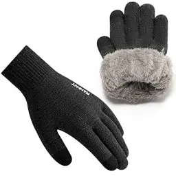 Produktbild: Rahhint Winterhandschuhe Herren Damen Touchscreen Thermohandschuhe Warme Wollstrickhandschuhe mit Fleecefutter
