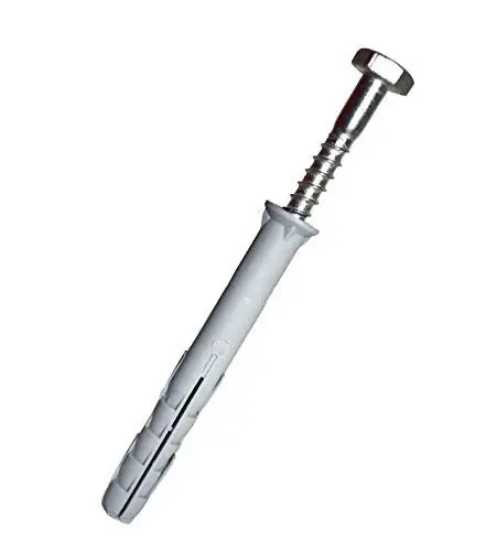 Produktbild: Rahmendübel mit Sechskantschraube RKS Ø 10 mm, Rahmendübel + 1 Nuss Bit | kurze Spreizzone, Dübel aus 100% NYLON | Hüfner Made in Germany (50, 10x80)
