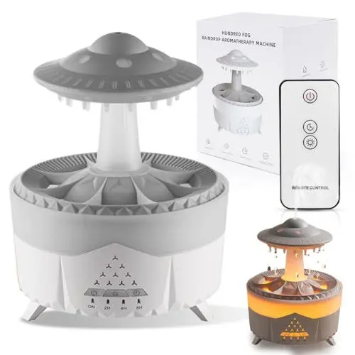 Produktbild: LUPATDY Diffuser 500ml,Rain Cloud Luftbefeuchter,Diffuser Humidifier für äTherisches öl,Mikro-Luftbefeuchter mit 7 Farben Led Leuchten Und Regentropfen Sound Helfen für Zuhause,Büro,Zimmer