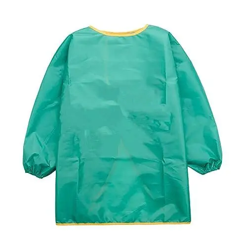 Produktbild: Rain Poncho Kids Dünne Regenjacke Kinder Boys Kunstoverall für Kinder, Kinderschürze, Malzubehör, Lange Ärmel Regenanzug Baby Regencape Kinder Fahrrad (Green, 6-7 Years)