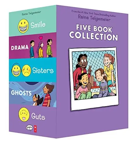 Produktbild: Raina Telgemeier Five Book Collection: Smile, Drama, Sisters, Ghosts, Guts
