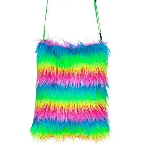 Produktbild: WIDMANN MILANO PARTY FASHION - Plüsch Handtasche, Retro, 80er Jahre, Accessoire, Fasching