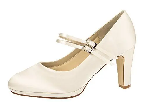 Produktbild: Rainbow Club Brautschuhe Annette - Damen Pumps Ivory Satin (Soft Bliss)