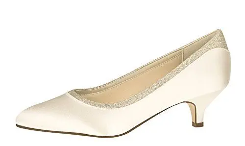 Produktbild: Rainbow Club Brautschuhe Bobbie - Ivory Satin Glitzer - Pumps Größe 36.5 EU 3.5 UK Damen