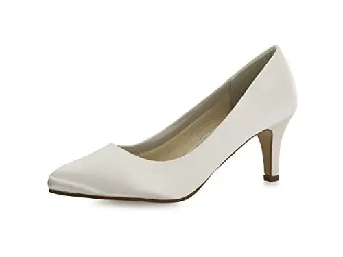 Produktbild: Rainbow Club Brautschuhe Lottie - Damen Pumps gepolstert, Ivory/Creme, Satin - Gr. 39 (UK 6)