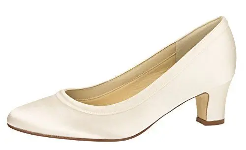 Produktbild: Rainbow Club Brautschuhe Ramona - Pumps, Ivory/Creme, Satin, Größe 37.5 - Hochzeitsschuhe, Blockabsatz