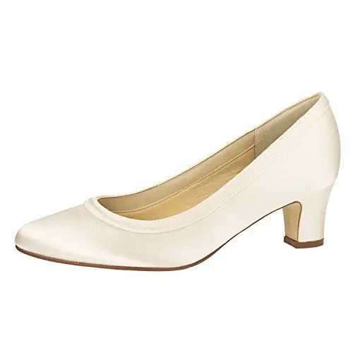 Produktbild: Rainbow Club Brautschuhe Ramona - Pumps, Ivory/Creme, Satin, Größe 40 - Hochzeitsschuhe, Blockabsatz