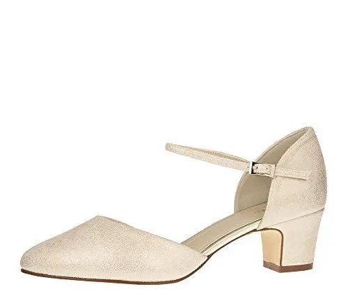 Produktbild: Rainbow Club Brautschuhe Tracey - Pumps Ivory Champagner - Blockabsatz Riemchen - Gr 36 EU 3 UK