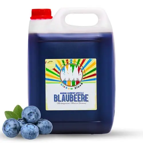 Produktbild: Rainbow Slush Sirup AZO und Glycerin Frei | Geschmack Blaubeere | Konzentrat für Slushy Maker Eis Slushmaschinen Eismaschinen Getränke 1:5