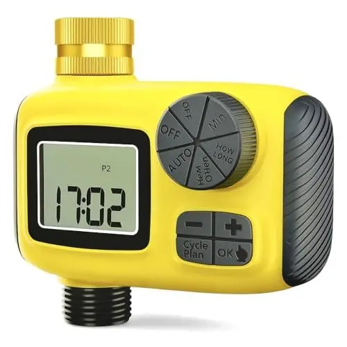 Produktbild: rainfactory Bewässerung Zeitschaltuhr, IPX5 wasserdicht, Water Timer, Digitale Zeitschaltuhr Wasserhahn Garten, Sprinklersteuerung, Regenverzögerung, ideal für Tropfschlauchbewässerung