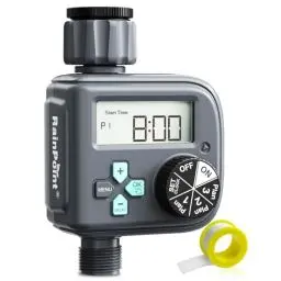 Produktbild: RAINPOINT Bewässerungscomputer mit 3 Zeitplänen, Regenverzögerung, Automatische Bewässerungssteuerung, Programmierbar nach Woche/Intervallstunden & Tagen, Wasserzeitschaltuhr für Rasen, Garten