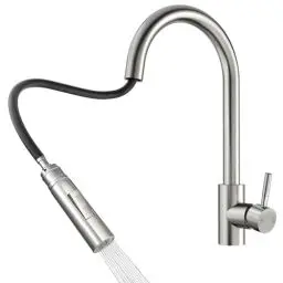 Produktbild: Rainsworth Wasserhahn Küche mit Brause Ausziehbar - Hochdruck Küchenarmatur mit Zwei Wasserstrahlarten, Spültischarmatur 360° Drehung, Mischbatterie Küche aus Edelstahl Einfache Installation