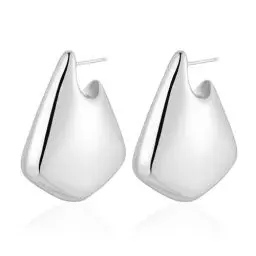 Produktbild: Rajputana Fin Dupes Ohrringe Silber Chunky Silver Hoop Earrings Drop Flossen Tropfen Große Statement Ohrringe für Frauen Damen Women Ohrringe Trendy Schmuck Jewelry