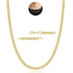 Produktbild: Rajputana Gold Kette Halskette für Männer 3mm Kubanische Verbindung Ketten für Herren Junge Gold Männer Kette Halsketten Robuste Kandare Chains Schmuck Geschenke 20 Zoll