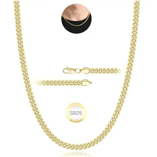 Produktbild: Rajputana Gold Kette Halskette für Männer 5mm Kubanische Verbindung Ketten für Herren Junge Gold Männer Kette Halsketten Robuste Kandare Chains Schmuck Geschenke 18 Zoll