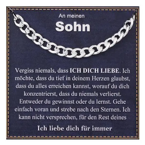 Produktbild: Rajputana S925 Silberkette Herren Kubanische Halskette Für Mann Sterling Silber Kette Männer Geschenke Schmuck Ketten an Meine Sohn 18 Zoll