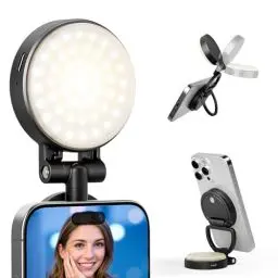 Produktbild: RALENO PL-30 Magnetisches Selfie Licht für MagSafe iPhone, Handylicht für TikTok Vlog Zoom Make-up Videokonferenz, 350 Lux / 0,5 m Ringlicht Handy mit 2 * Magnetring & 3 Lichtmodi