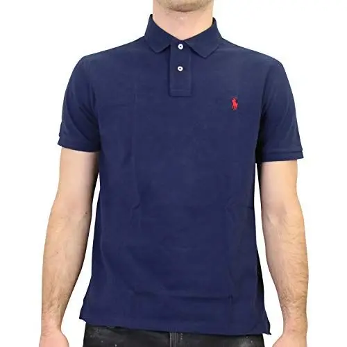 Produktbild: Ralph Lauren Polo Herren Poloshirt Custom-Slim-Fit Dunkelblau 2XL
