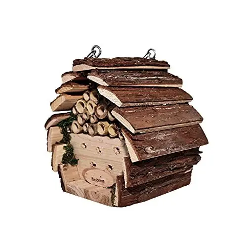 Produktbild: Ram® Holz-Bienen- und Insektenhotel Bienen Fliegen Futterstation zum Aufhängen Bienen- und Insektenhotel