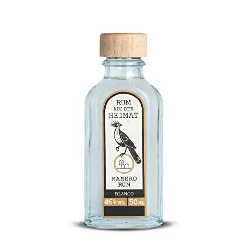 Produktbild: RAMERO weißer Rum Blanco Miniatur 46% World Spirits GOLD Award 2022 prämiert (50ml) für (Mojito) Cocktails, süß, fruchtige Note von Honigmelone & Kokosnuss, Mini zum Probieren - Rum-Tasting Geschenk
